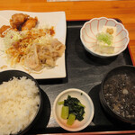 Tengu - 日替わりランチ(豚肉の生姜焼きと鶏の唐揚げ)