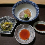 鱧の背ごし、伊勢海老のお造り