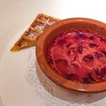 コート ドール - ・チェリーのクラフティ田舎風 ワッフル添え  とろりとしたクラフティをワッフルにのせて。 死ぬほどチェリーが入ってるのが嬉しい。 お酒は強め！w