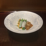 平和寿司 - 三河産の虎河豚の鉄刺と鉄皮と鮟肝ポン酢ジュレ