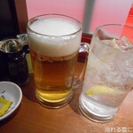 Yakiniku No Watami - ギガギガ生ビール＆ギガこだわり酒場のレモンサワー生ビール＆ギガこだわり酒場のレモンサワー