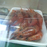 居酒屋　岩ちゃん - お化け甘エビ山積みの図。なんか異様な光景。