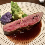 UEYAMA - ●鴨胸肉のロースト ～赤ワイン＆はちみつソース様