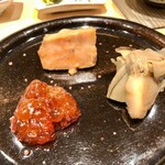 鮨 はしもと - 2020.12.  鮟肝・牡蠣の味噌漬け・筋子の味噌漬け