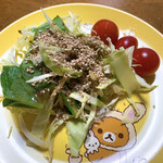 八紘学園 農産物直売所 - 　【2020年12月】サラダで頂きました（ゴマたくさんかかっちゃいました：笑）。