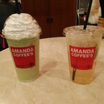 アマンダコーヒーズ - 抹茶クリームシェキラートGrandeサイズ、ジンジャーエールグリーンGrandeサイズ