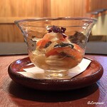 御料理 寺沢 - 河豚皮にくもこの酢の物代わり