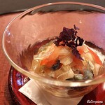 御料理 寺沢 - 河豚皮にくもこの酢の物代わり