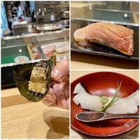 三軒茶屋 鮨かんてら - 左：鯖の棒寿司
                      右上：鰤の漬け
                      右下：鰆の蒸し寿司