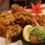 오쿠 미카와 닭 모모 고기의 튀김