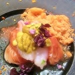 祗園245 - シマエビと雲丹のカッペリーニ、フローズントマトソースで