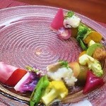 祗園245 - 鱧落としと野菜サラダ、オリーブソースで