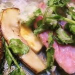 祗園245 - 金山寺味噌入りクリームチーズとボルチーニ茸が見えますか？