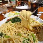 東京カフェレストラン フレスカ - 本日のパスタ（超大盛り）970円（ツナと小松菜の和風パスタ）