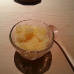 銀座うち山 - 8.22訪問：鯛茶漬けランチ：西瓜のシャーベット（￥1,500）