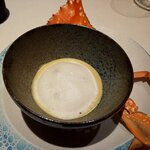 リストランテKubotsu - 福田さんの菊芋のポタージュと渡り蟹（2020.12）