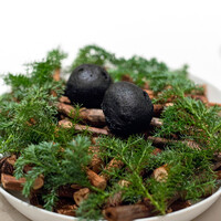 レストラン オオツ - 2021.1 黒トリュフと百合根の竹炭コロッケ