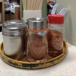 天神そば - 卓上キャスト  白胡椒 黒胡椒 唐辛子 唐辛子粗め