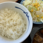Matsuya Tsuchiura Manabeten - ご飯とサラダ