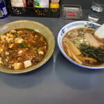 忠ちゃんラーメン - ミニ麻婆丼+しょうゆラーメン