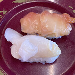 Sushi ro - 貝の食べ比べ（大赤貝・大つぶ貝）　１６５円　(2021/01)
