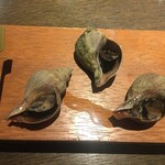Hatagoya - 青つぶの炙り焼き