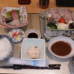 きせつ料理 なるみ - せいろ蒸し定食お刺身付き