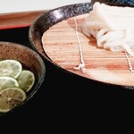 讃岐つけ麺 寒川 - すだちまみれざるつけ麺(麺少なめ)