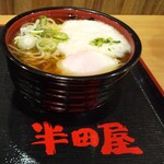 半田屋 - かけ蕎麦+とろろ芋+温泉卵 ＝月見蕎麦21年1月ver.   480円也！