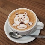 ハットコーヒー - (5)でき上り！　プリンを前によだれをたらす柴わんこ。わ～お！　大好きなものが2つも。即興でこれはすごい。