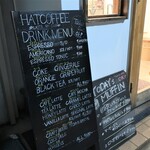 ハットコーヒー - 外の看板2。