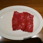 焼肉 ジャンボ - ハツ塩(すでに店員さんが2枚焼いてくれた後です)