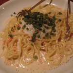 井戸坊 - 生麺パスタ桜カルボナーラ