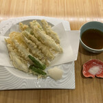 ひさご寿し - わかさぎと信長葱の天ぷら