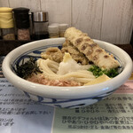 麺匠 釜善 - 鶏ちくわ天ぶっかけ。