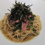 ボーノ - サービスランチの ホウレン草とベーコンの和風醤油味パスタ