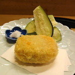 まにわ - 【揚物】男爵豚ポテトコロッケと泉州生水茄子天然塩で