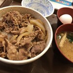 すき家 - 牛丼・並（350円＋たまごセット（130円）