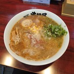 Mentei Teradaya - 麹味噌ラーメン+煮玉子+背脂