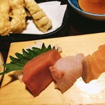 いっちょう - 外税●お刺身天ぷら御膳　小そば　1,309円
お刺身
