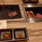 96 NIKUHOLIC - たれ ～ 自家製おろしポン酢かぼす柚子風味、金山寺味噌