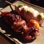 吾妻家 - 半コースのササミ,レバー