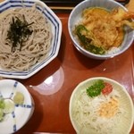 和風レストランまるまつ - 2012.08ざるそば・ミニ天丼セット　660円（税込693円）