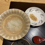 玄水 - 大根おろしときな粉…蕎麦がきに付けて頂きます