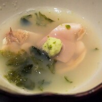 鮨 海界 - ハマグリとアオサのスープ