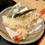 そば處　やま喜 - 天ざる(¥1150)の天ぷら