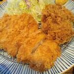 和幸 - ロース牡蠣盛合せご飯　1250円。