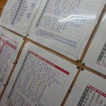 Yakitori Nojima - 終電に注意！西武線・武蔵野線の時刻表が貼ってあります