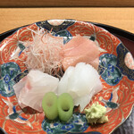 日本料理 太月 - ランチフルコース１６５００円。鯛、白川カジキ、アオリイカ。さっくりとした歯ごたえと、ねっとりした甘みが引き出されたアオリイカが、特に良かったです（╹◡╹）（╹◡╹）