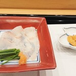 馬車道 大かわ - 鮃と赤ウニ